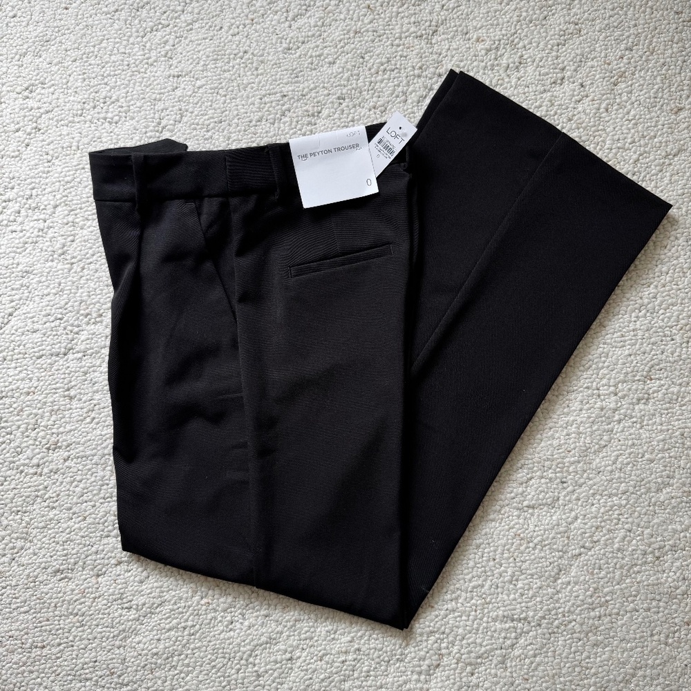 Brand New Ann Taylor Loft Black Peyton Trouser Pant Size 0